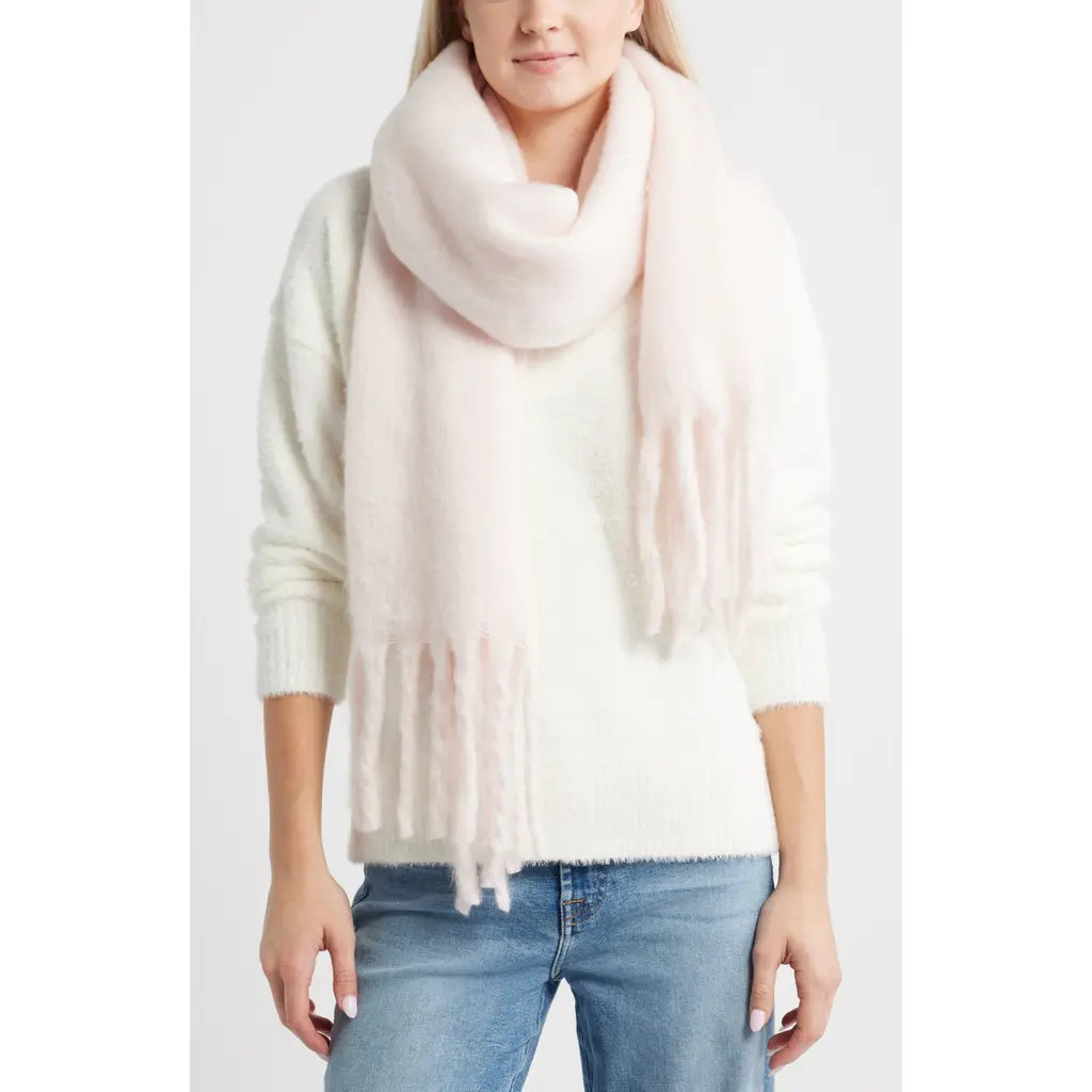 BP. Fringe Blanket Scarf in Pink Primrose at Nordstrom | Nordstrom