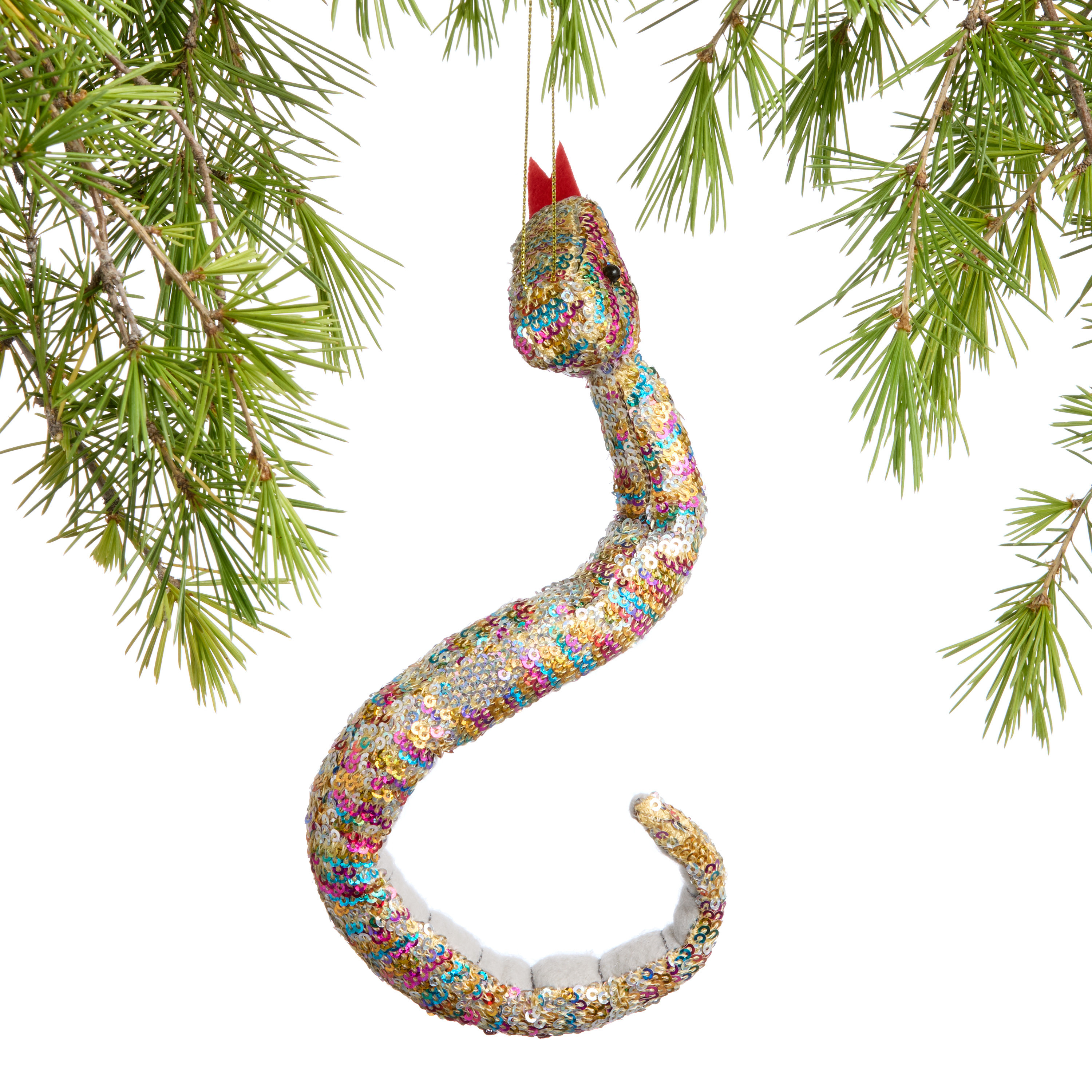 Fabric Sequined Snake Ornament | World Market