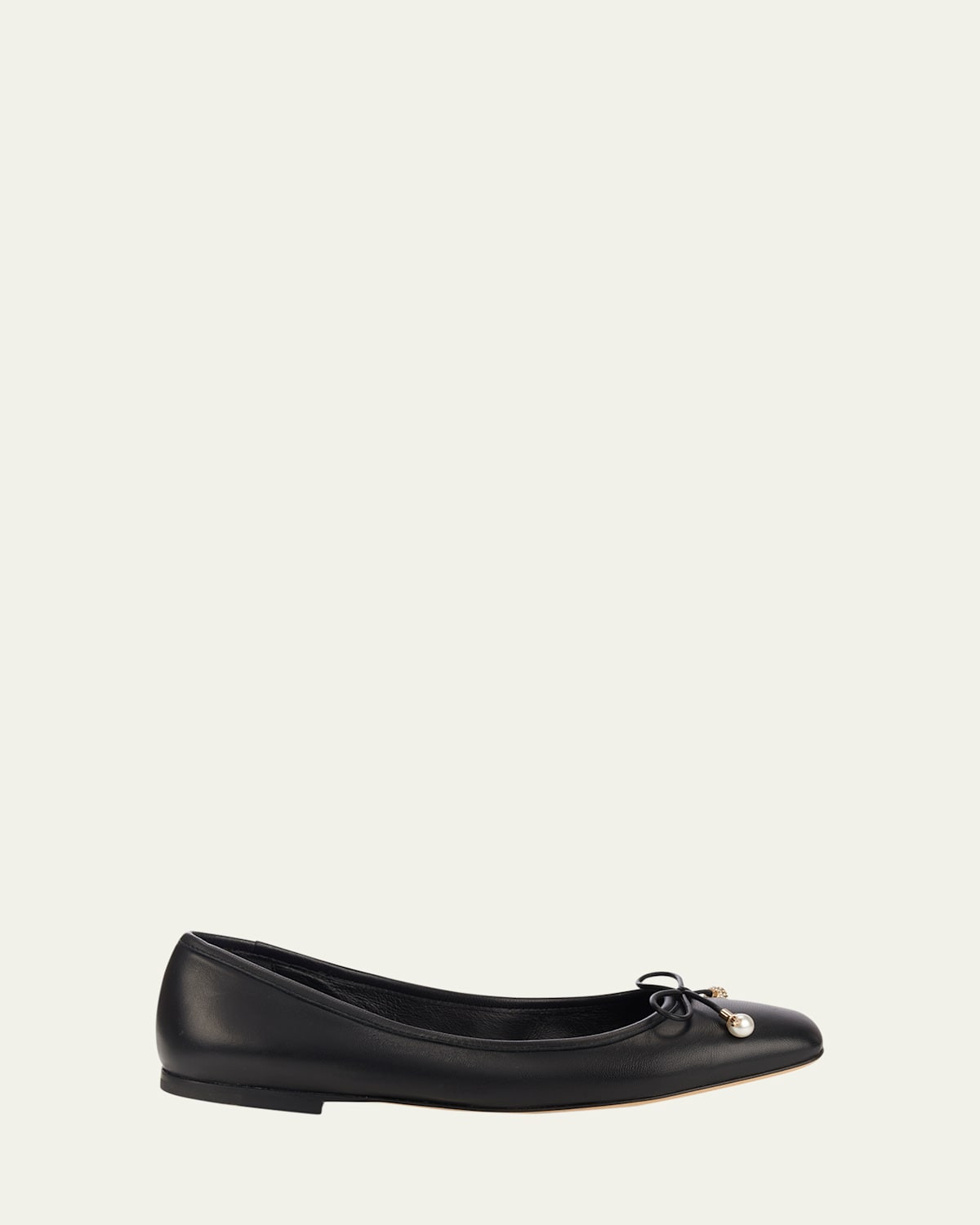 Elme Leather Bow Ballerina Flats | Bergdorf Goodman