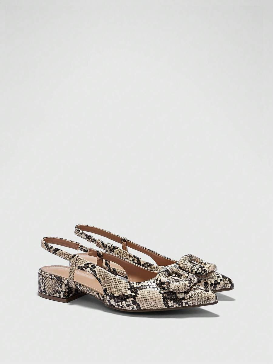 CUCCOO BIZCHIC Women's Fashion Commuter Snake Skin Textured Decorative Flats | SHEIN