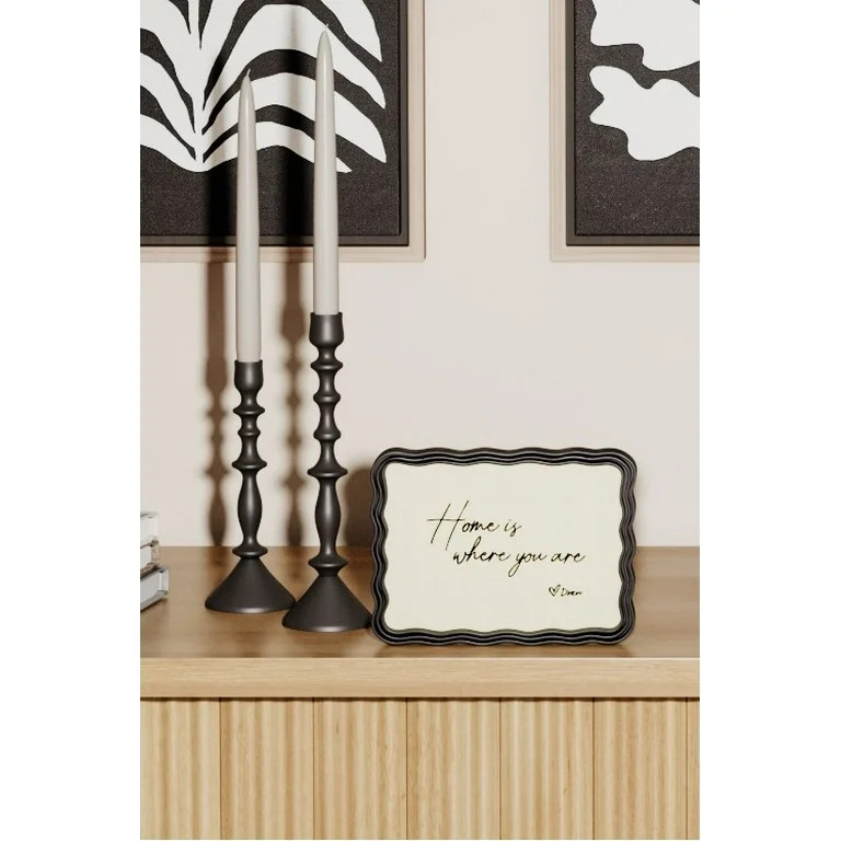 Beautiful 2 Black Wavey Framed Canvas Typographic Tabletop Decor 2-Side by Drew Barrymore 6" X 8" | Walmart (US)