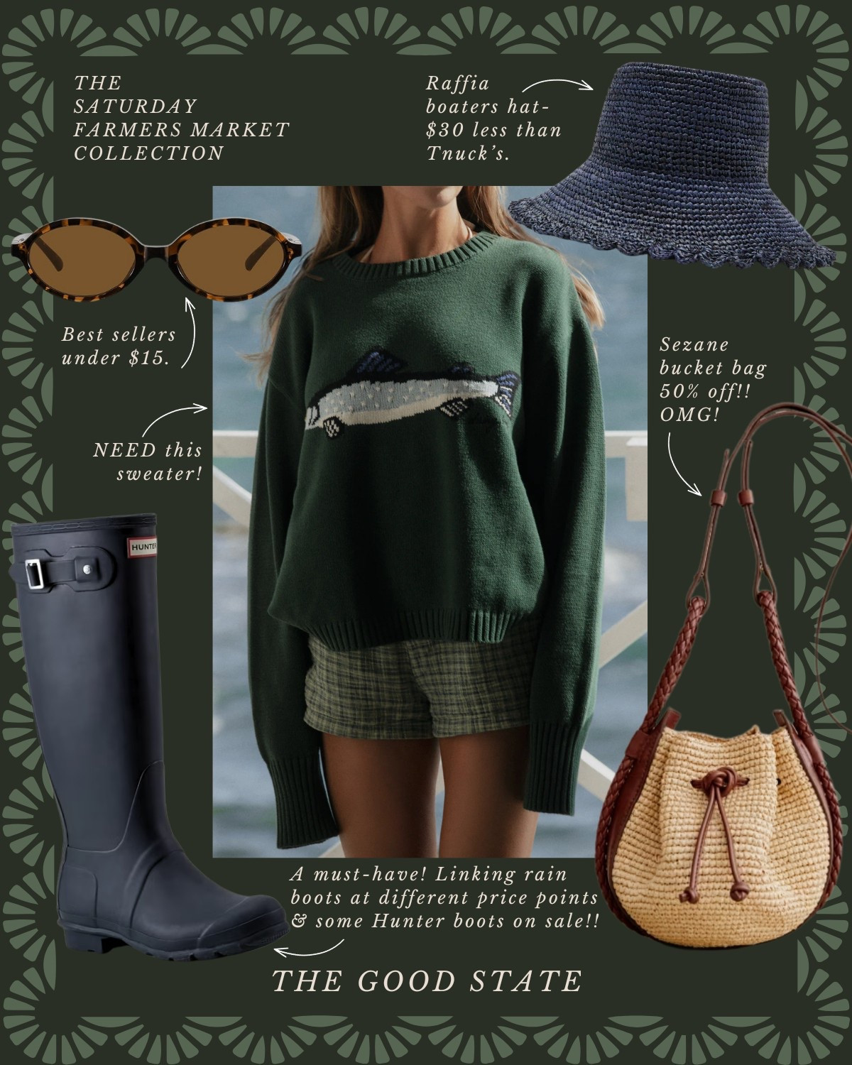 The Saturday Farmers Market Collection with an East Coast twist🍓🐟 Save up to 77%.
For all the Farmers Market girlies living their best life in the sunshine with a pastry and coffee in hand while carrying a tote of fresh produce on their shoulder. For the ones who love a pop of color, all things gingham and a scarf in their hair or around their neck.

Anthropologie , Anthro, Amazon, Quince, mini dress, maxi dress denim jacket, chore coat, earring, socks, beauty, sunglasses, spring outfit, spring fashion, tote bag, purse, woven purse, spring break, bandanna, scarf, quilted jacket, the good state, Lauren England, gola sneakers, clutch vacation outfit, hoop, earrings, American Eagle, target target fashion, target style sneakers, veja, mini dress, floral dress, wedding guest, dress, tuckernuck, vacation, outfit, ootd, summer outfit, summer fashion, outfit ideas, New England, nordstrom, summer sweater

#LTKStyleTip #LTKFindsUnder50 #LTKSaleAlert