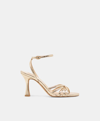 Riki Heels in Light Gold Leather Size 10.5 By Dolce Vita | DolceVita.com