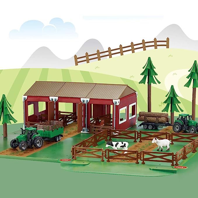 Farm Toys Set with Farm Animals and Tractor for Kids Gifts | Amazon (US)