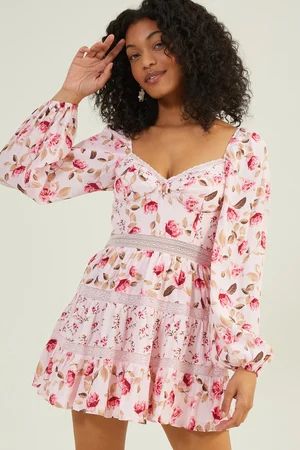 Kate Floral Mini Dress in Pink | Altar'd State | Altar'd State