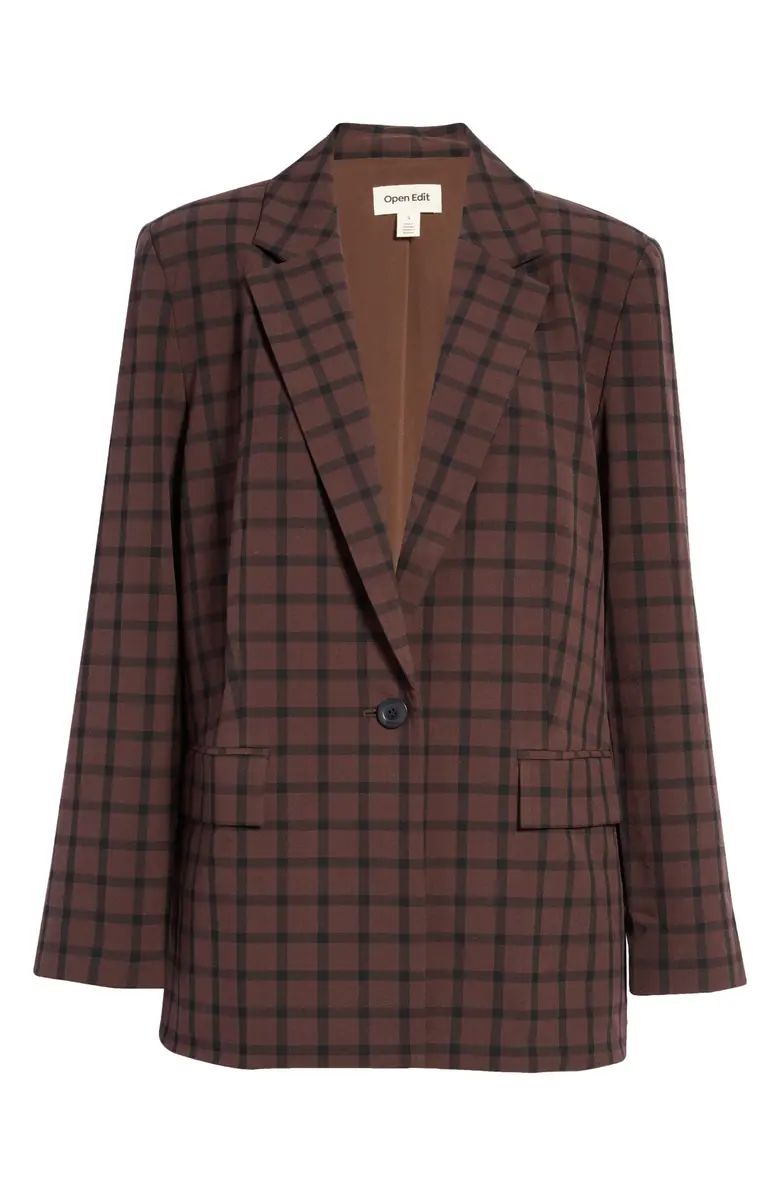 Open Edit Relaxed Fit Plaid Blazer | Nordstrom | Nordstrom