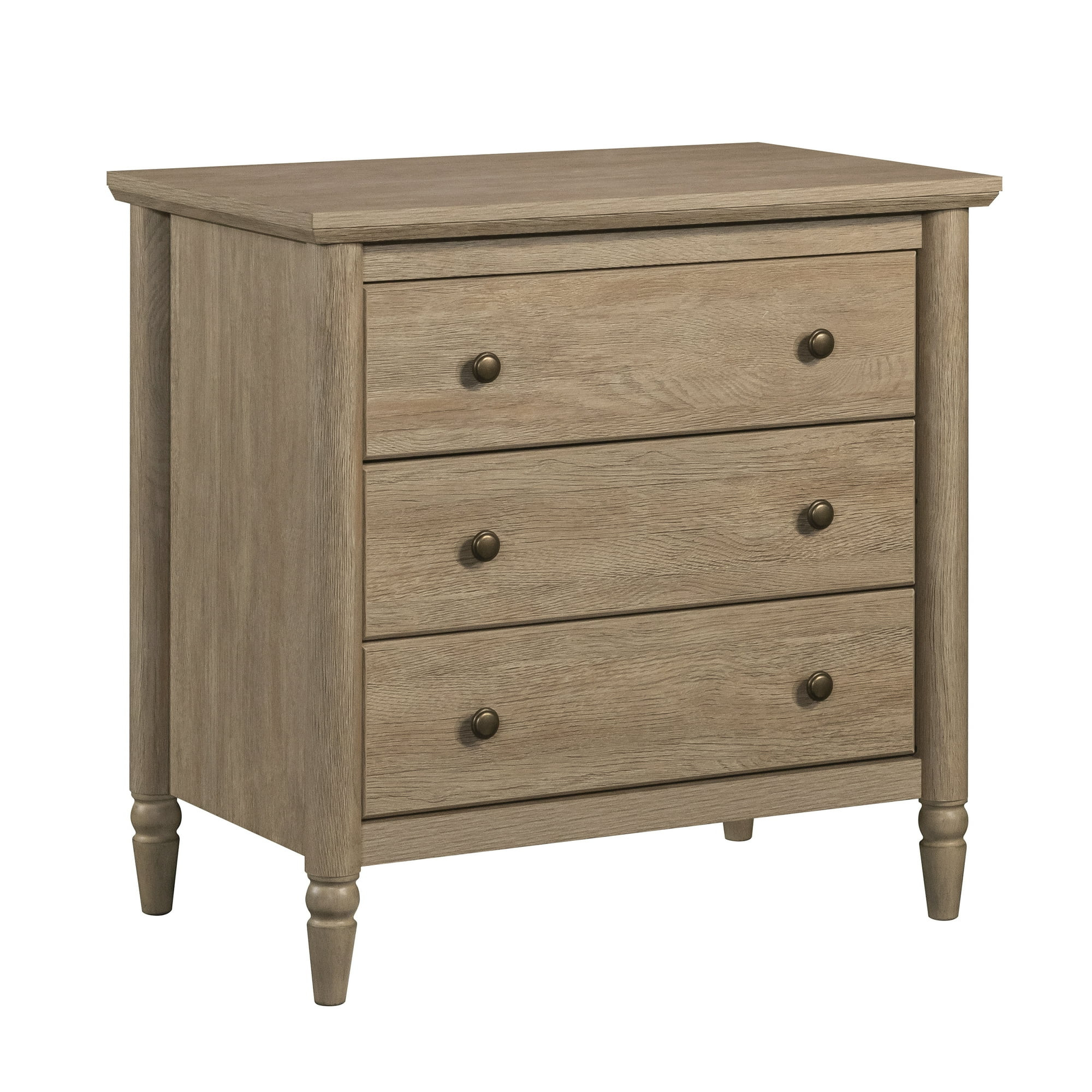 My Texas House Monroe 3 Drawer Nightstand with USB, Brushed Oak Finish | Walmart (US)