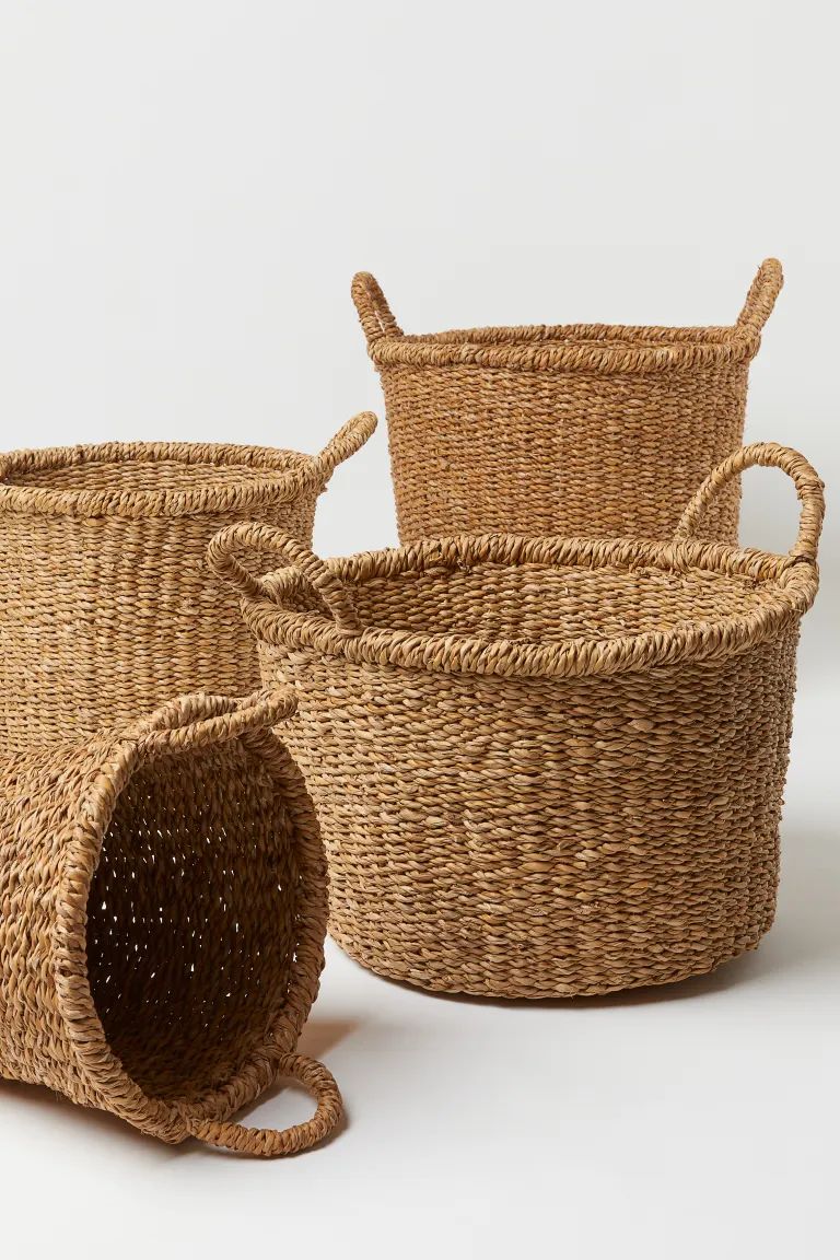 Large Seagrass Storage Basket - Beige - Home All | H&M US | H&M (US + CA)