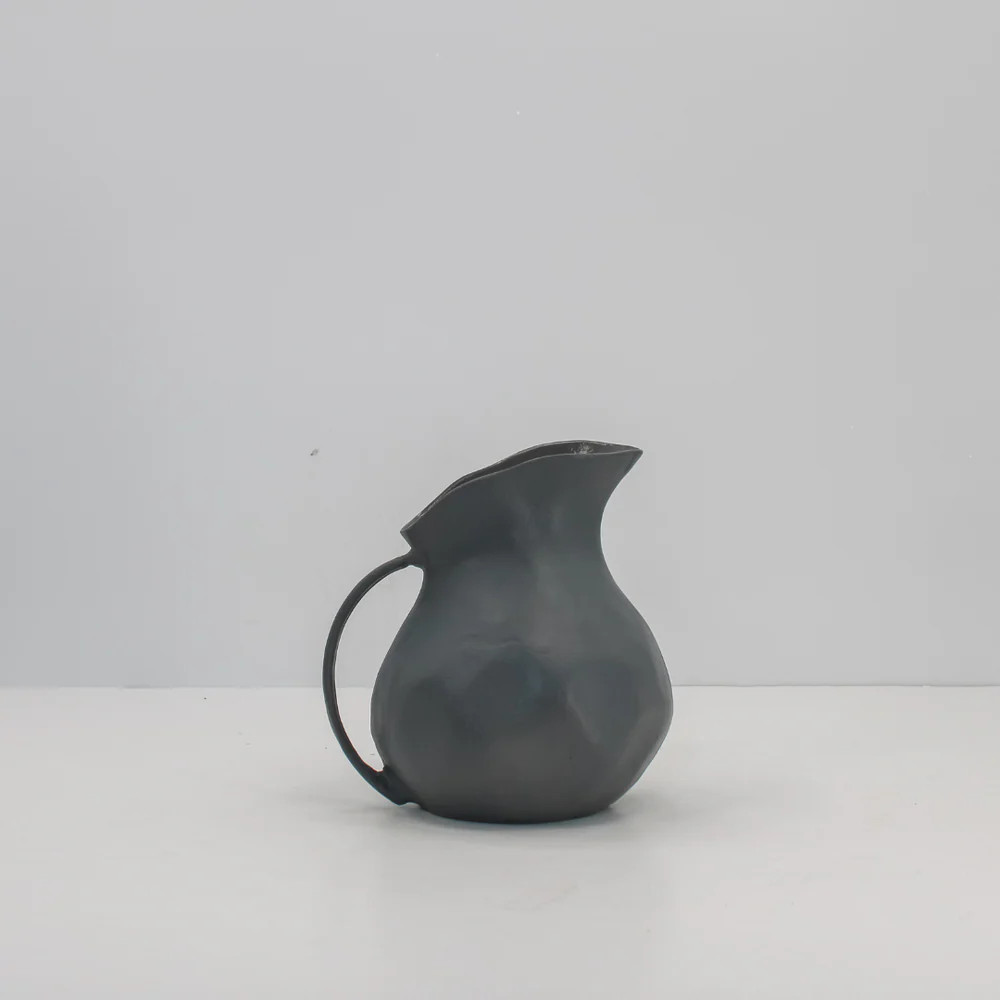 8.5" Warm Grey Aluminum Vase with Handle | CG Hunter