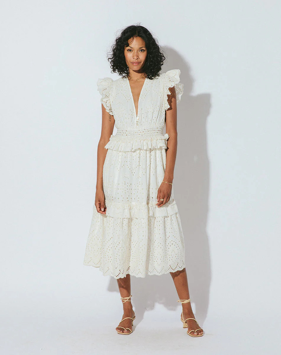Cherie Midi Dress | Ivory | Cleobella LLC