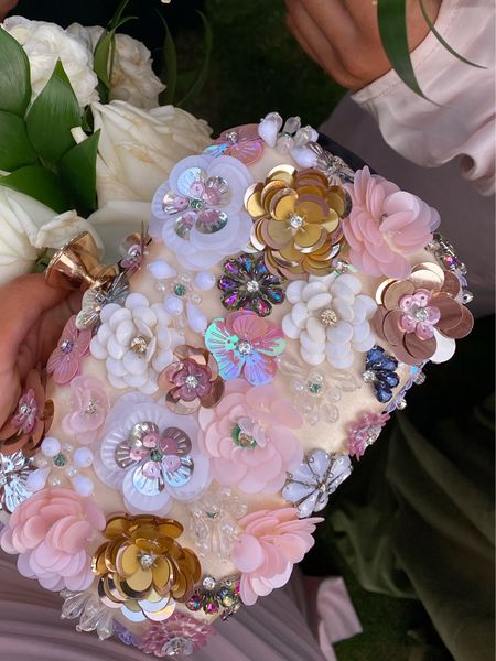 Beaded embellished floral clutch 

#LTKHoliday #LTKwedding #LTKitbag