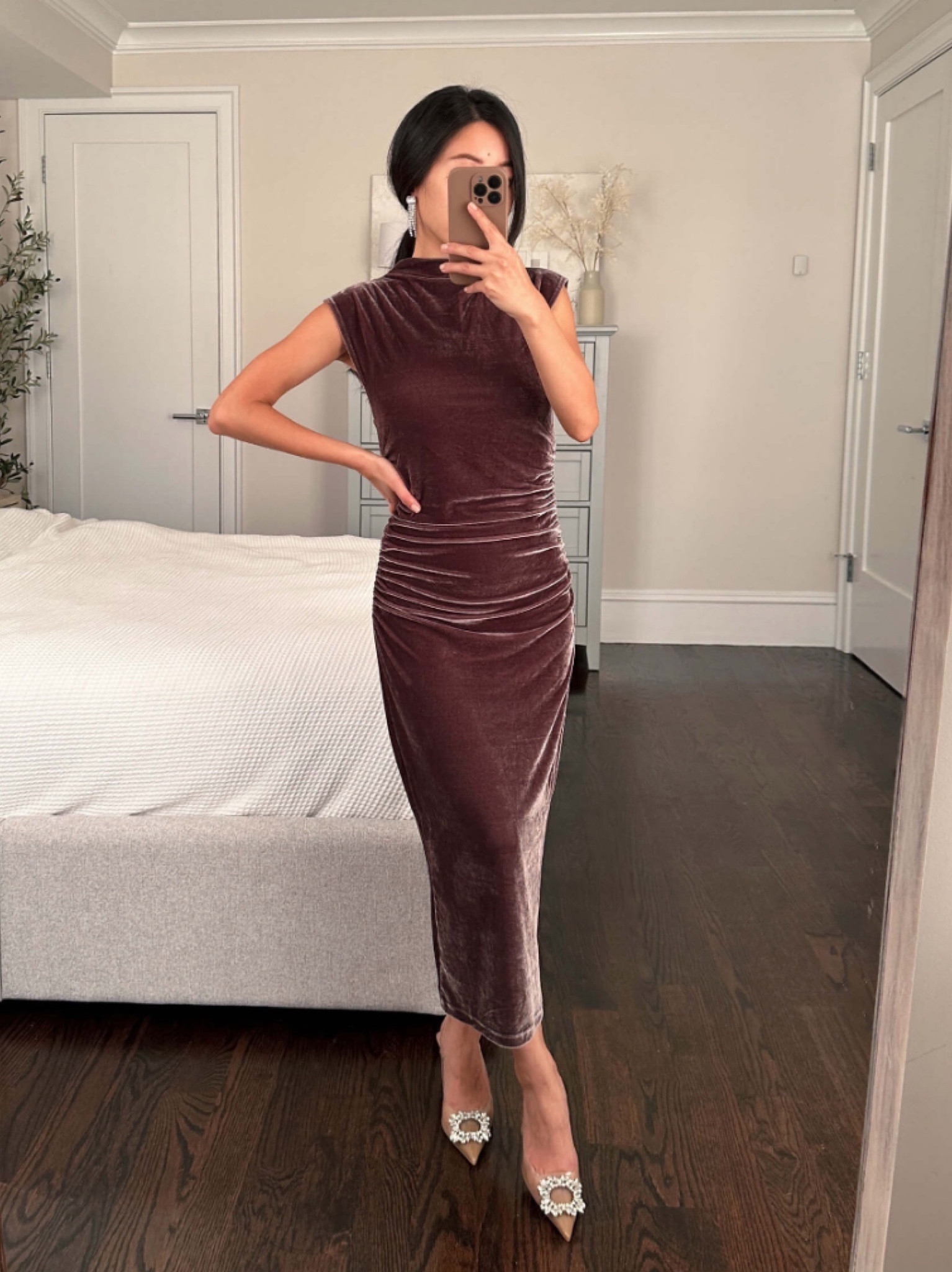 • super affordable Velvet Ruched dress from Target. Looks more luxe than the price tag. Also Maternity bump friendly 

Linked some kids finds I bought at target as well

Try to find it locally using the in store for pickup feature if it’s sold out online. 

Very elegant and flattering for the price. Wearing Size XS which is a little loose on me but comfortable . I’d say it’s TTS since i usually take xxs in other brands. 

Armholes dip lower on me, so either wear a bra that you don't mind peeking out like a lace bralette or same-tones bra

@target @targetstyle #targetpartner #target

#petite holiday outfit party dress 

#LTKparties #LTKCyberWeek #LTKHoliday