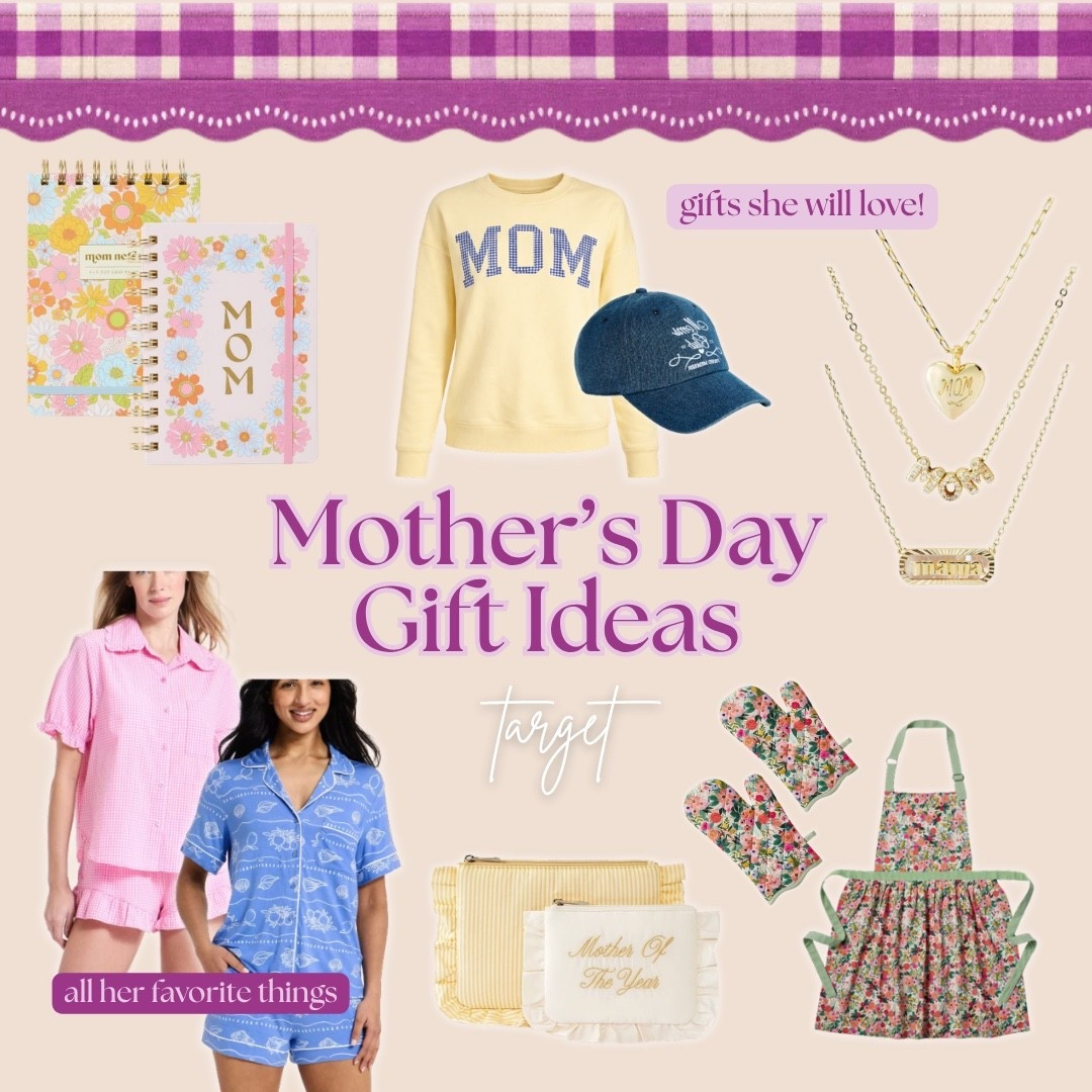 @Target Mother’s Day is coming and Target has everything you need to make her feel so special 🌸💜✨ MOM sweatshirt, floral notebooks, denim cap, mama necklaces, pajama sets, Mother of the Year cosmetic pouches, floral oven mitts, and a floral apron — thoughtful gifts at prices that make sense. Something for every kind of mom on your list! 

#LTKMothersDay #LTKmomlife #LTKKids
