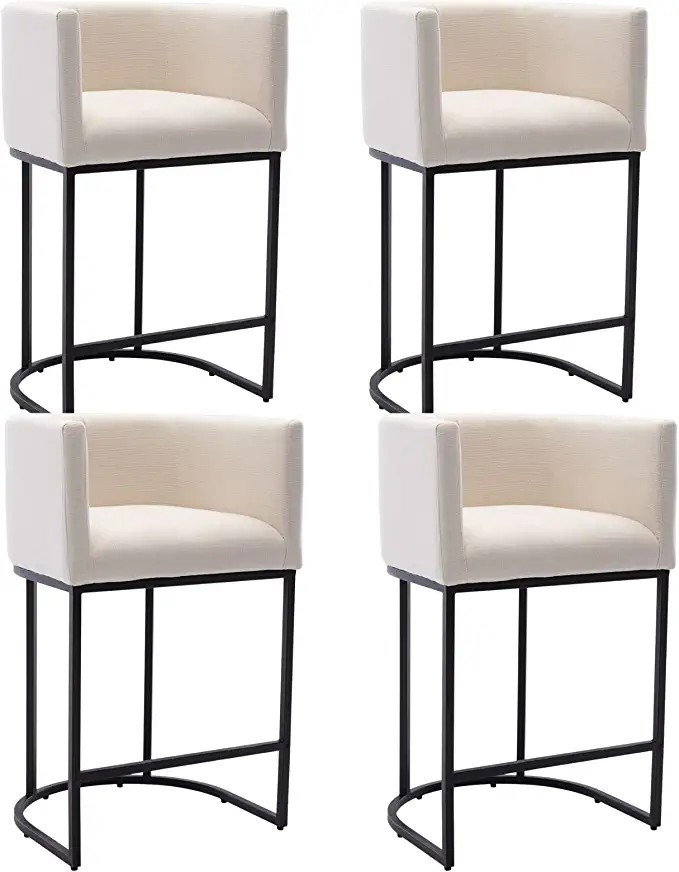 Modern Counter Height Linen Fabric Upholstered Counter Stools Set of 4, 29 inch Kitchen Island St... | Amazon (US)