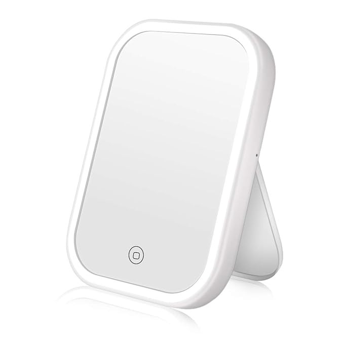 CERSLMO Makeup Mirror with Lights, Lighted Travel Vanity Mirror with 4 LED Tape-Lights, Dimmable ... | Amazon (US)