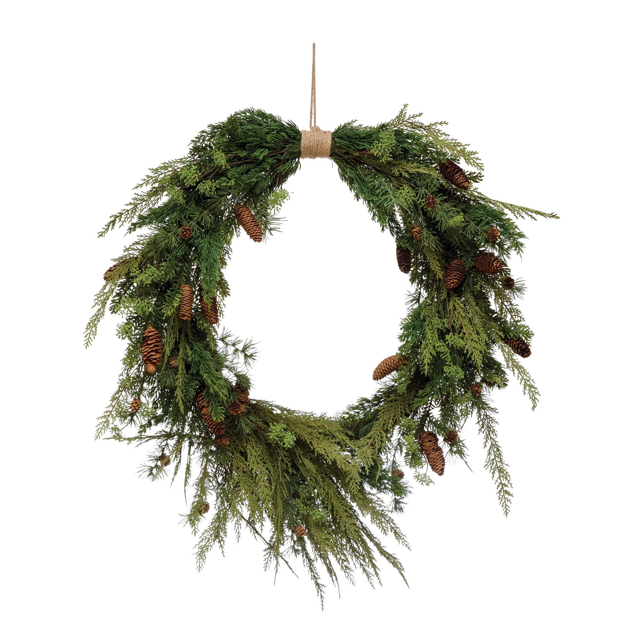 Creative Co-Op Faux Pine Pinecones & Hanger Wreath, Amazon Home Decor Finds Amazon Favorites  | Amazon (US)