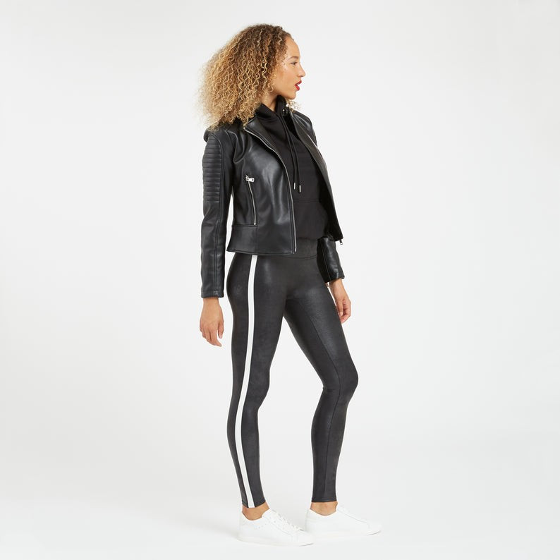 Faux Leather Side Stripe Leggings | Spanx