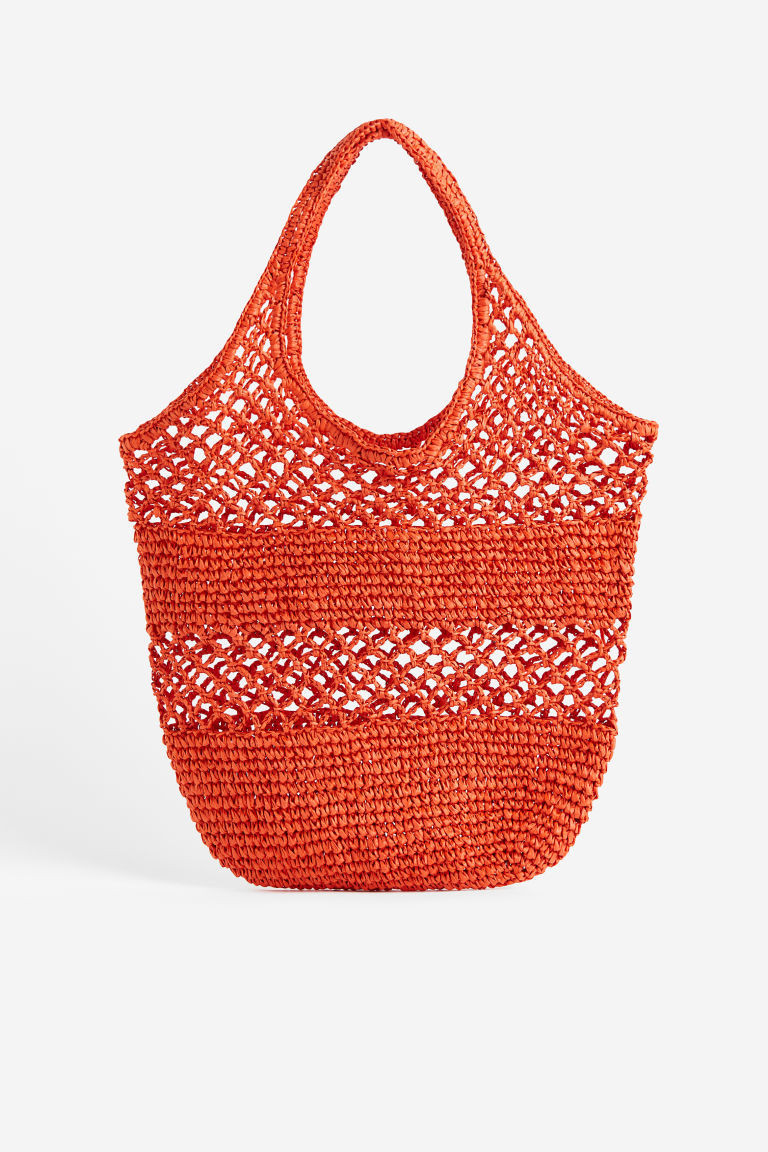 H & M - Crochet-look Shopper - Orange | H&M (US + CA)