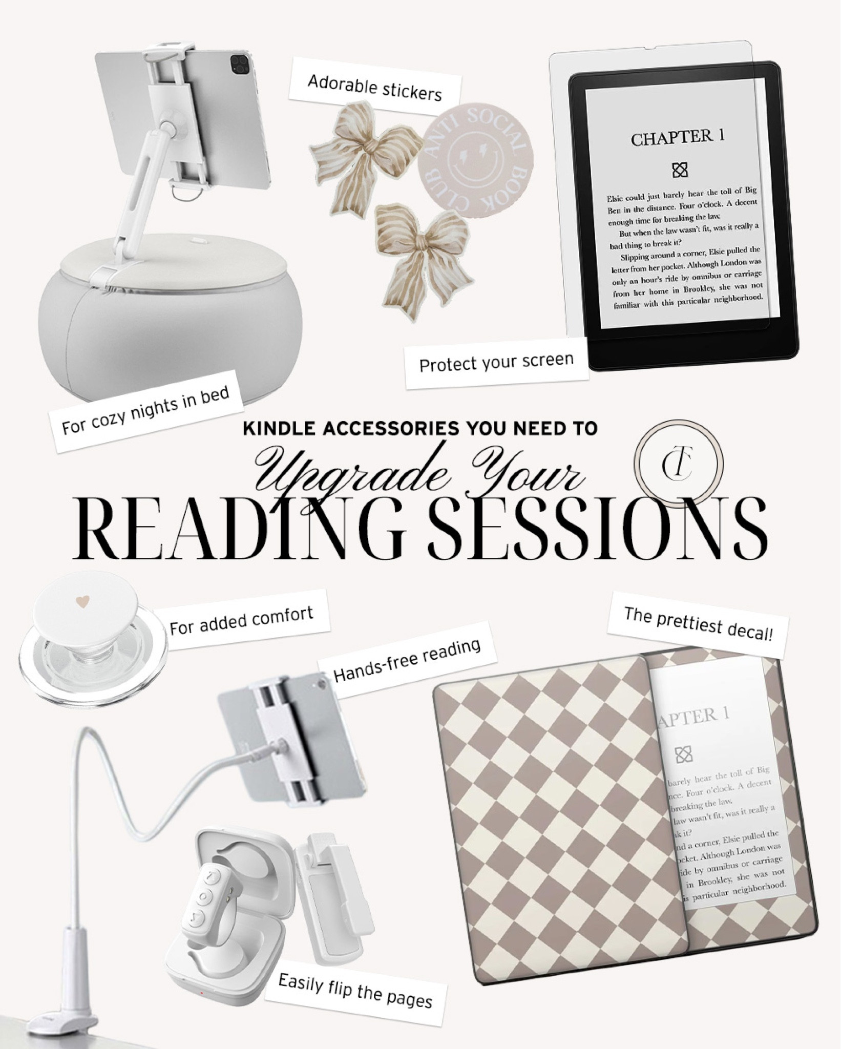 Kindle accessories to upgrade your reading sessions 

Kindle case, kindle stickers, kindle stand, Amazon finds, Amazon favorites, Amazon big spring sale 

#LTKfindsunder100 #LTKfindsunder50 #LTKstyletip