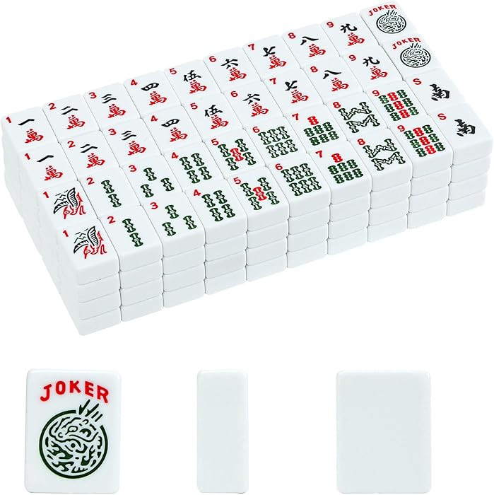 1.2" American Mahjong Tiles, 166 Tiles with White Color (Tiles Only, No Dice and Other Accessorie... | Amazon (US)