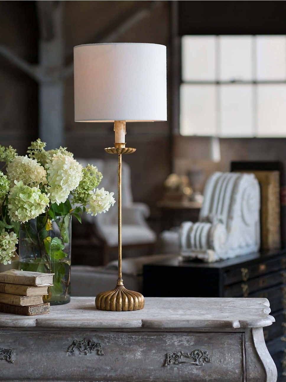 Clove Stem Buffet Natural Linen Shade Table Lamp | Saks Fifth Avenue