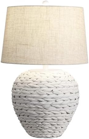 JONATHAN Y 24.5" White Water Hyacinth Farmhouse Basket Table Lamp, Coastal Decor for Living Room ... | Amazon (US)