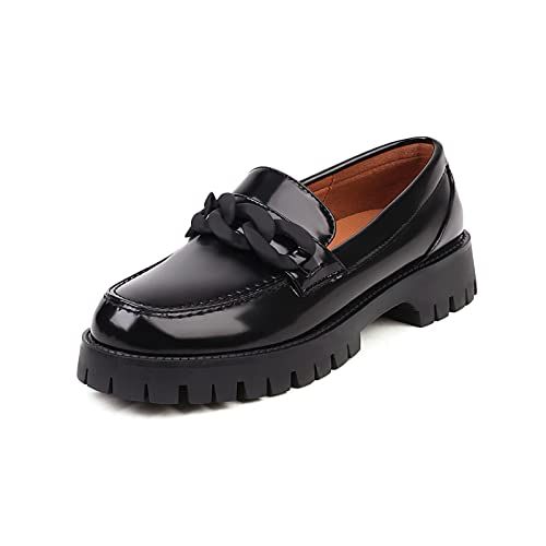 Sopends Women's Loafers Comfortable Platform Black Loafers Women's Casual Dress Shoes Uniform Shoes | Amazon (US)
