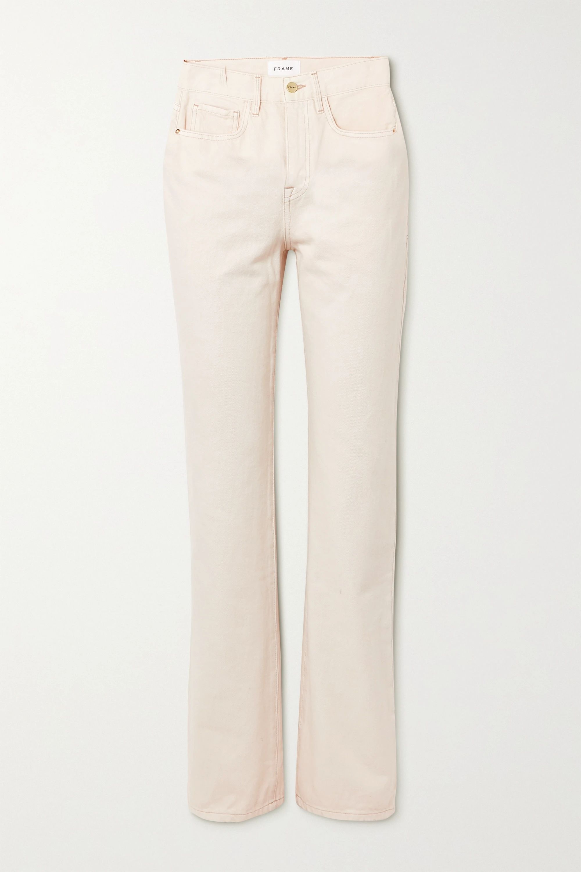 Ecru Le Jane high-rise straight-leg jeans | FRAME | NET-A-PORTER | NET-A-PORTER (US)