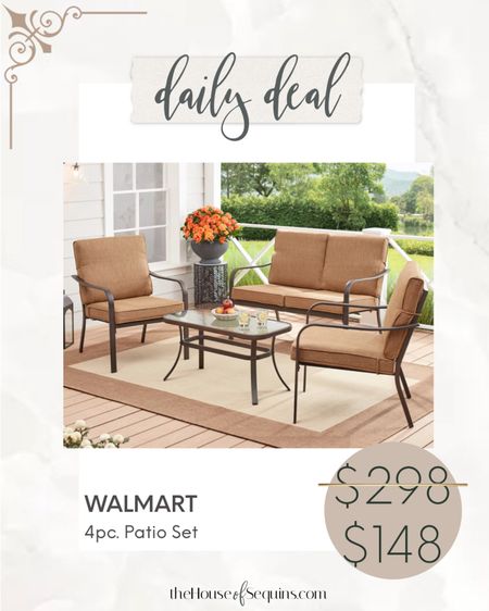 Walmart Deal! $150 OFF this 4pc Patio Set! 