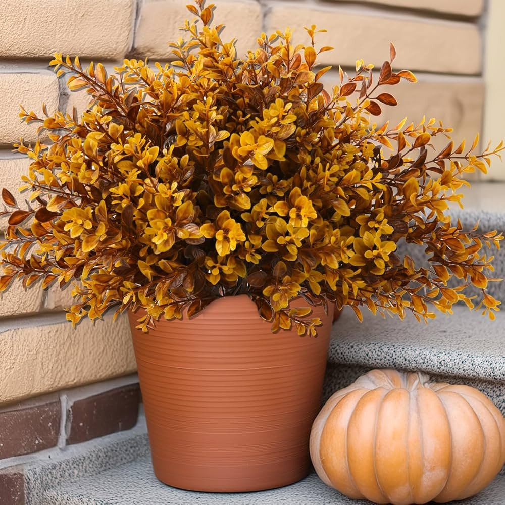 8pack Fall Fake Fern Plants Faux Boston Ferns UV Resistant Greenery for Outdoor Front Porch Artif... | Amazon (US)