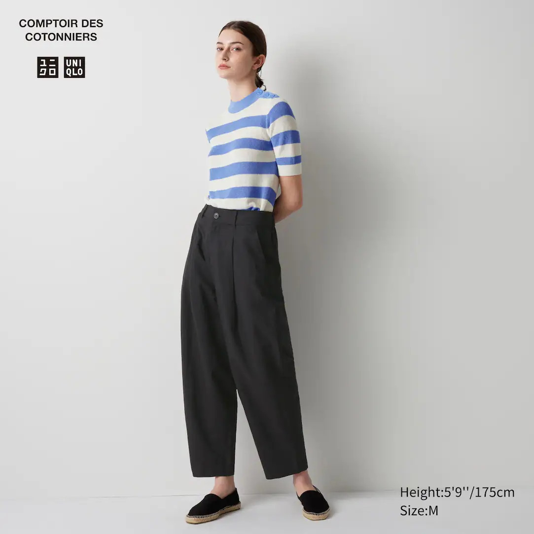 Linen Blend Pleated Tapered Trousers | UNIQLO (UK)