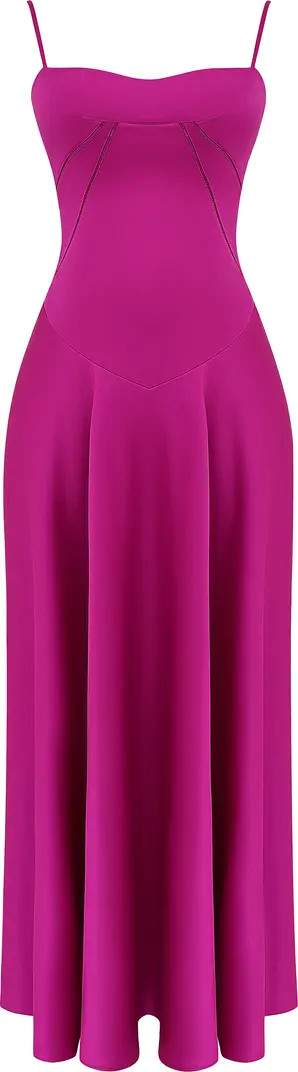 HOUSE OF CB Anabella Lace-Up Satin Gown | Nordstrom | Nordstrom