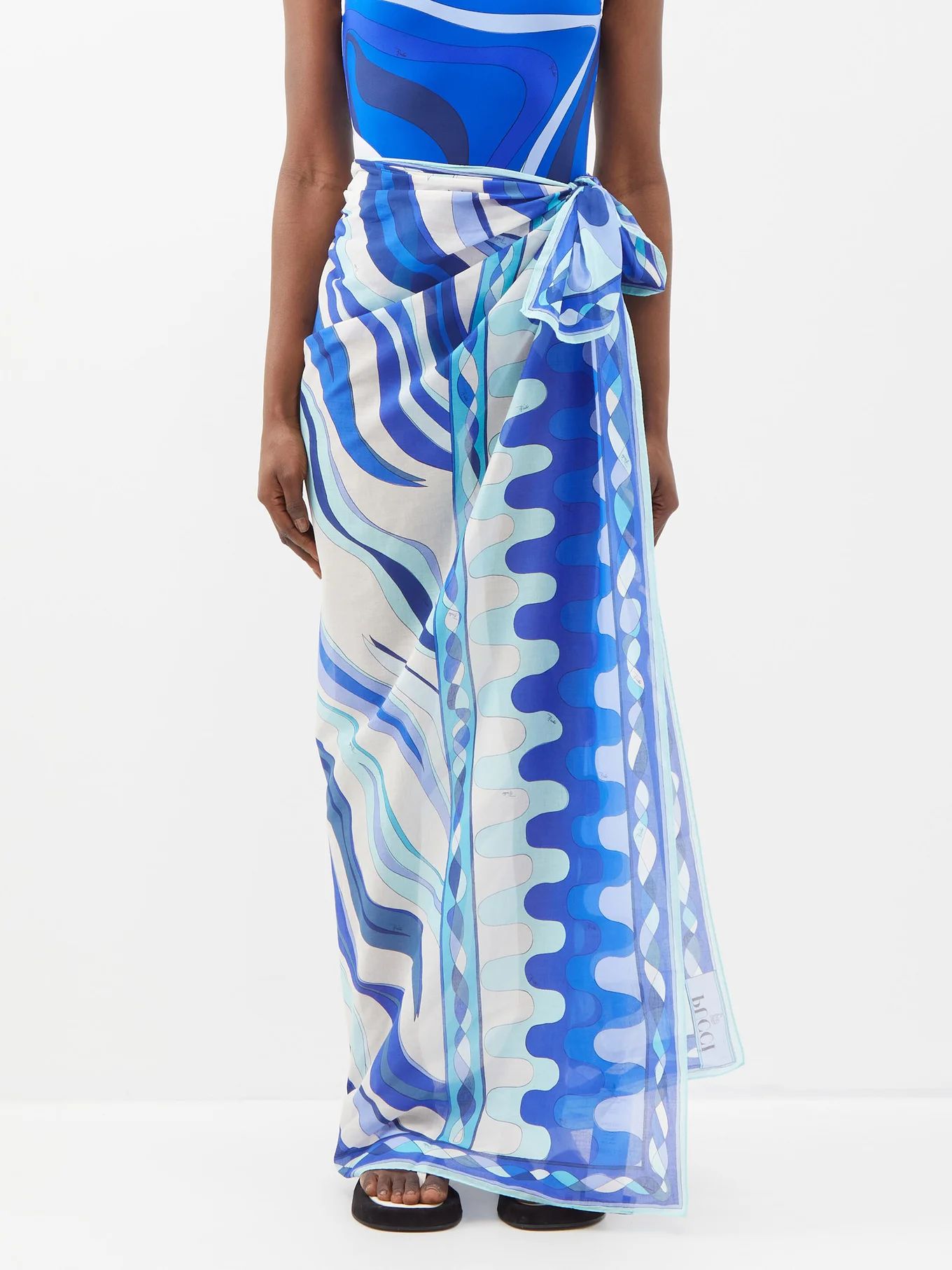 Marmo-print cotton-muslin sarong | Pucci | Matches (US)