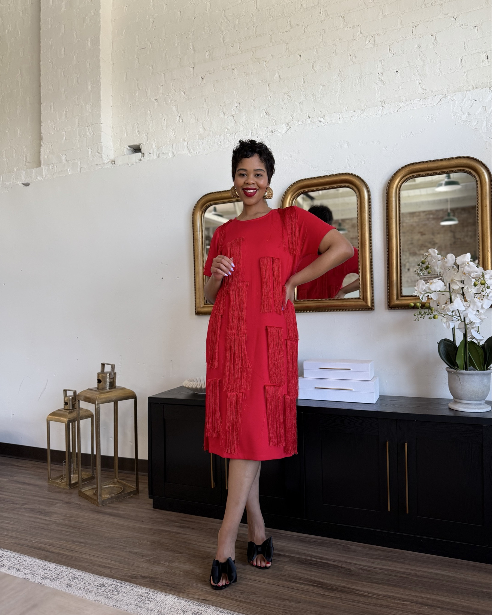a dress that screams fun!! definitely a fun evening outfit ❤️🔥💃🏽 

Red dress (size L) 

size reference: 5’9, size 10/12 

#LTKootd #LTKMidsize #LTKTall