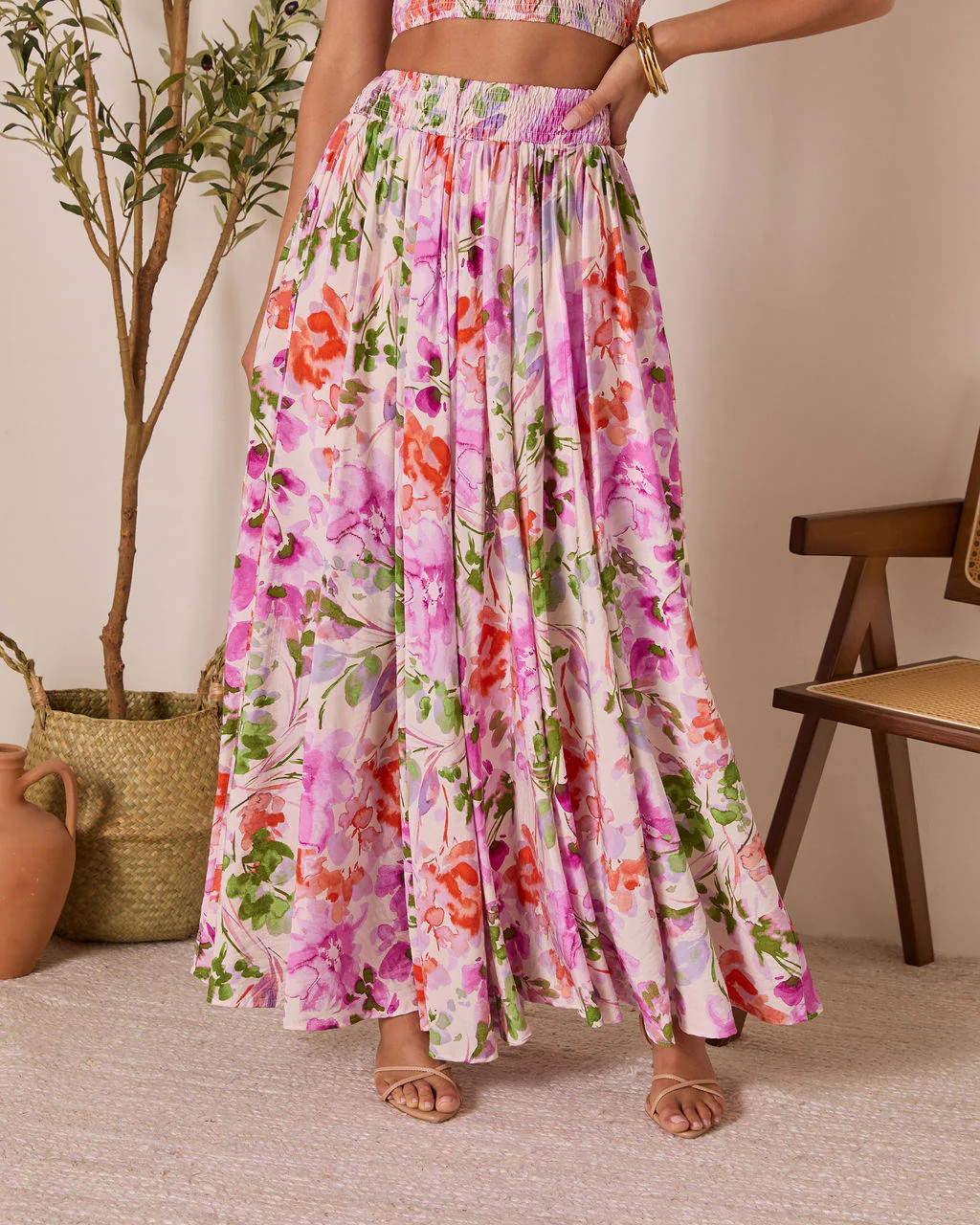 Moonpetal Floral Pleated Maxi Skirt | VICI