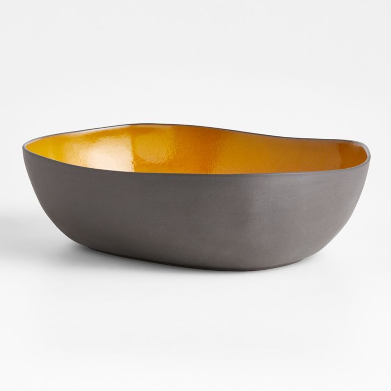 Didi Yellow Recycled Clay Serving Bowl by Eric Adjepong + Reviews | Crate & Barrel | Crate & Barrel
