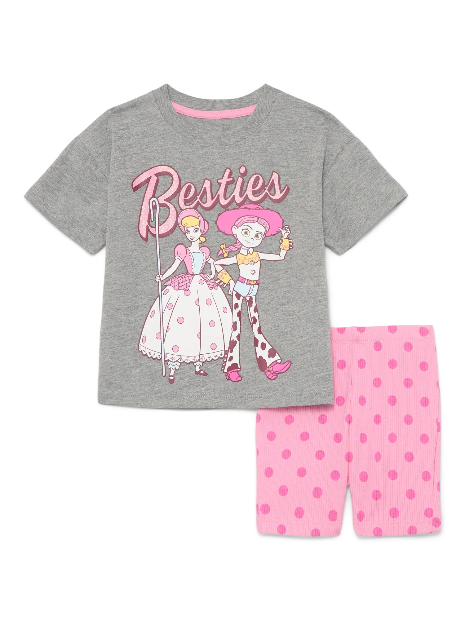 Toy Story Toddler Girls Graphic Tee and Bike Shorts Set, 2-Piece, Sizes 12M-5T | Walmart (US)