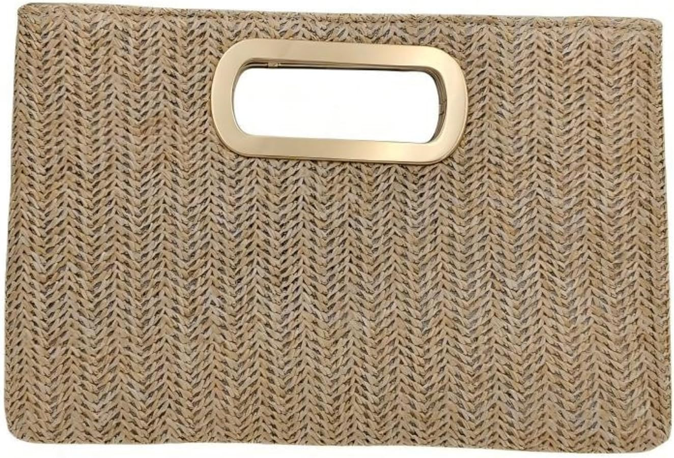 Women Straw Clutch Handbag Summer Beach Hand Purse | Amazon (US)