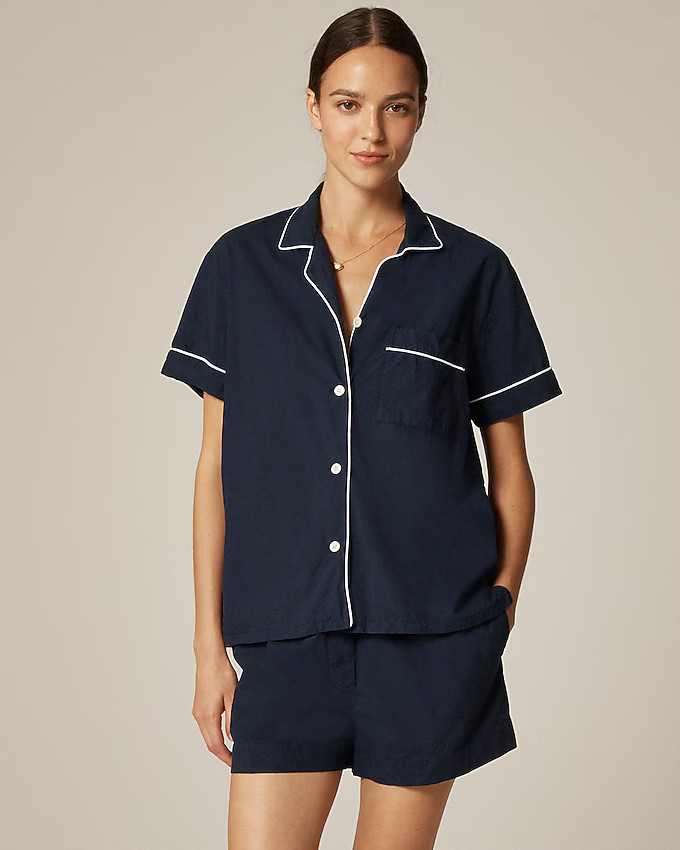 Pajama short set in end-on-end cotton | J. Crew US