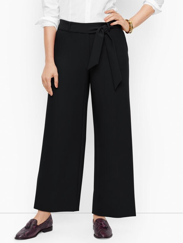 Tie Waist Wide Leg Crop Pants | Talbots