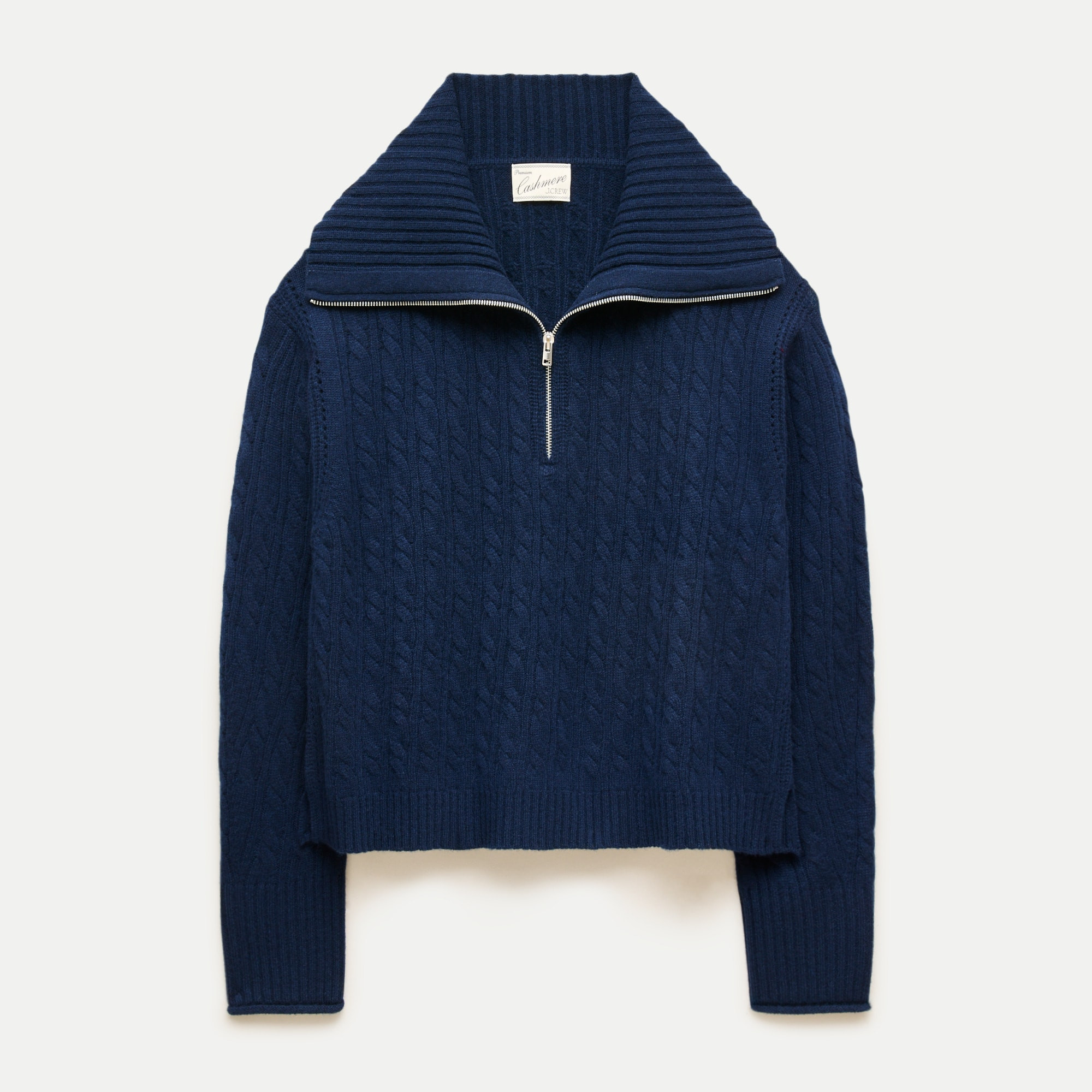 Cashmere quarter-zip sweater in placed stripe | J. Crew US