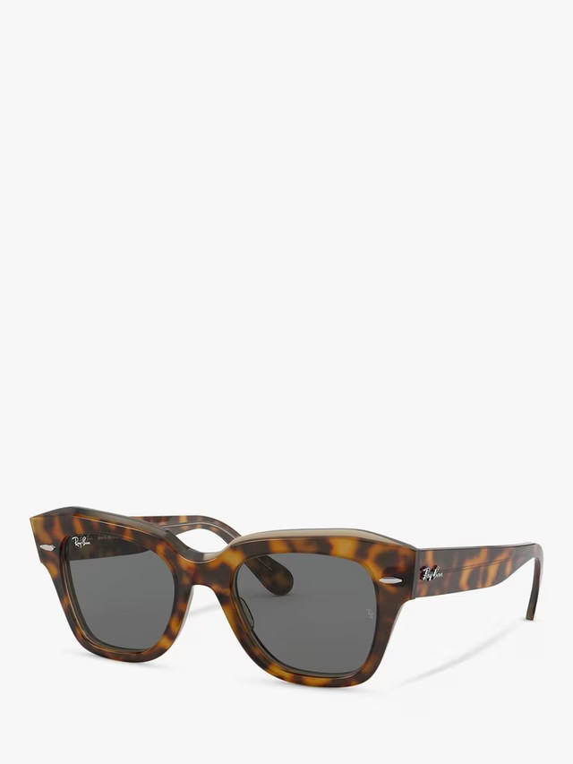 Ray-BanRB2186 State Street Unisex Tortoise Shell Sunglasses, Light Brown | John Lewis (UK)