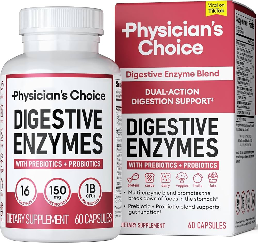 Physician's CHOICE Digestive Enzymes - Multi Enzymes, Organic Prebiotics & Probiotics for Digesti... | Amazon (US)