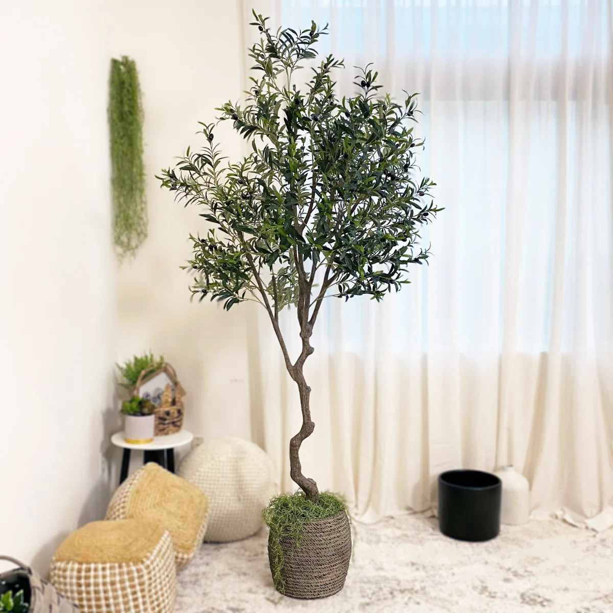 94'' Faux Olive Tree in Pot Liner | Wayfair North America