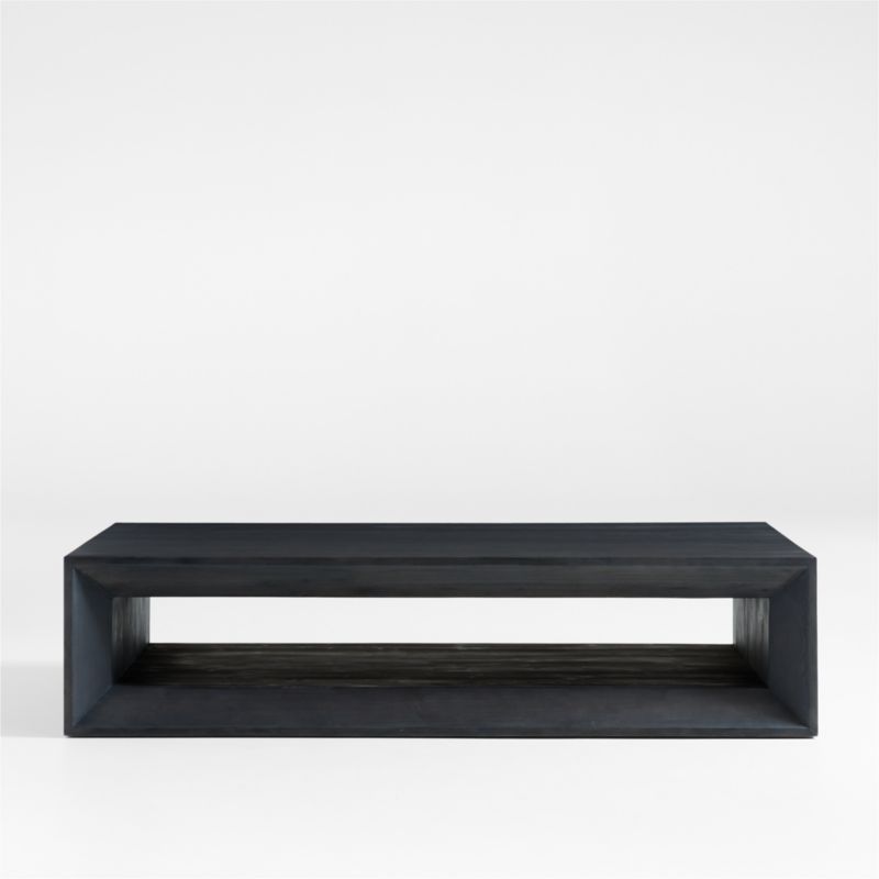 Vernon Rectangular Ebonized 68" Large Coffee Table with Shelf + Reviews | Crate & Barrel | Crate & Barrel