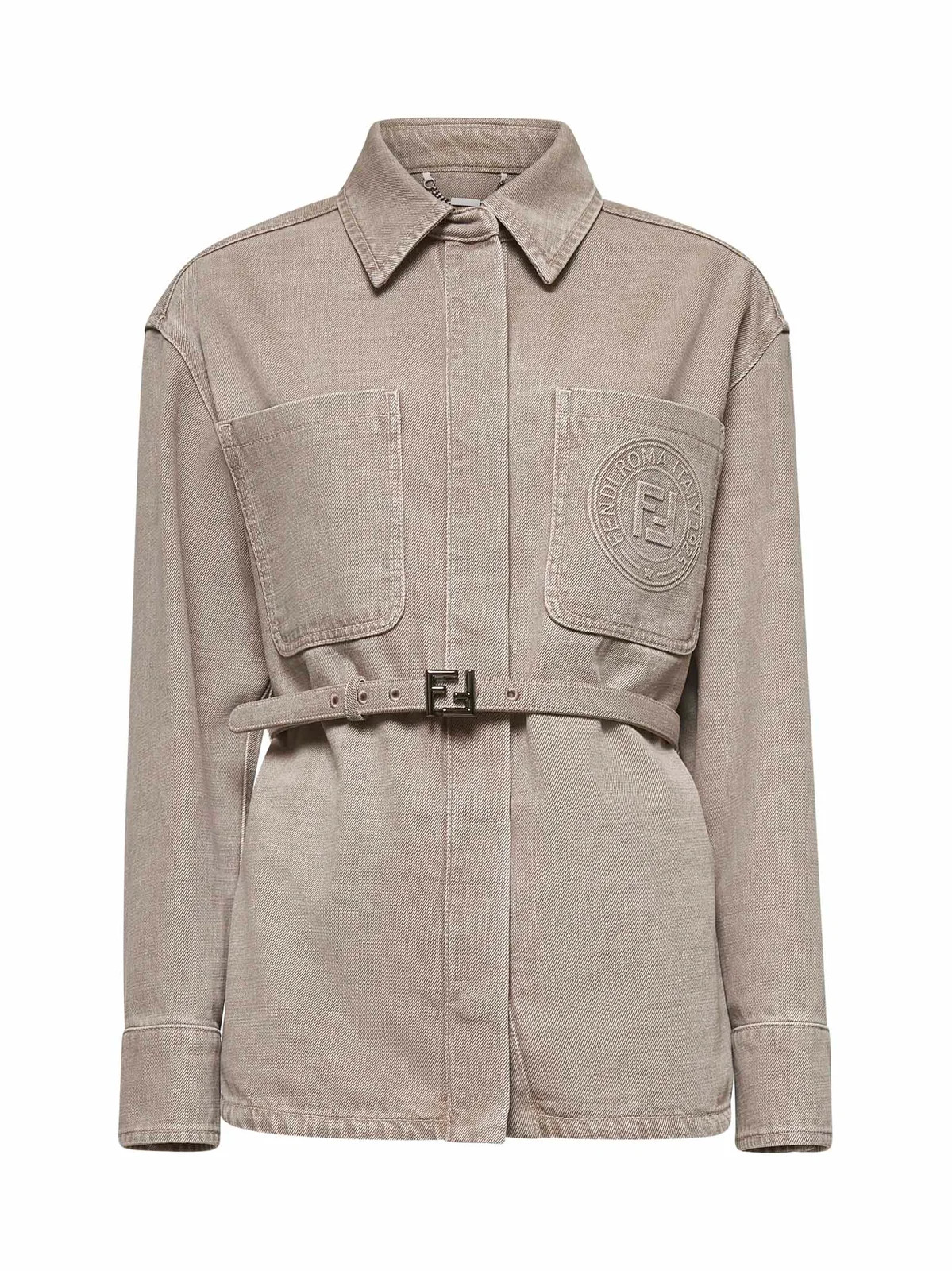 Fendi Belted Waist Denim Jacket | Cettire Global