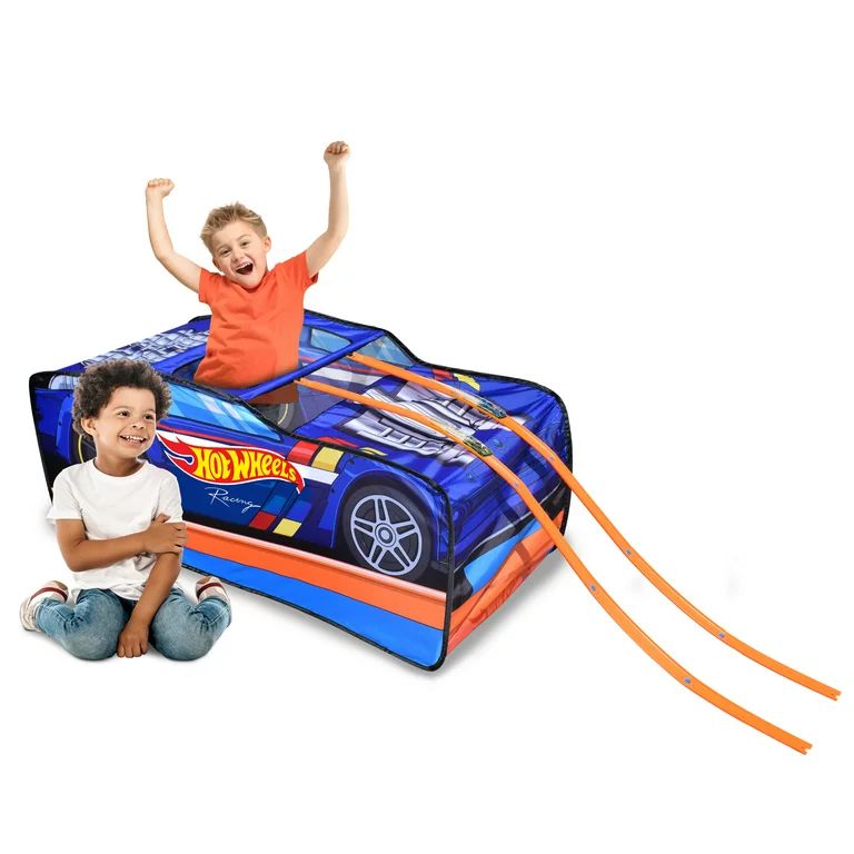 Hot Wheels Sports Car Pop up Tent with 10ft of Track and 2 Mystery Cars, Strong Polyester Materia... | Walmart (US)