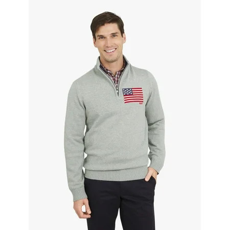 Chaps Men's & Big Men's Flag Quarter Zip Sweater, Sizes S-3XL | Walmart (US)