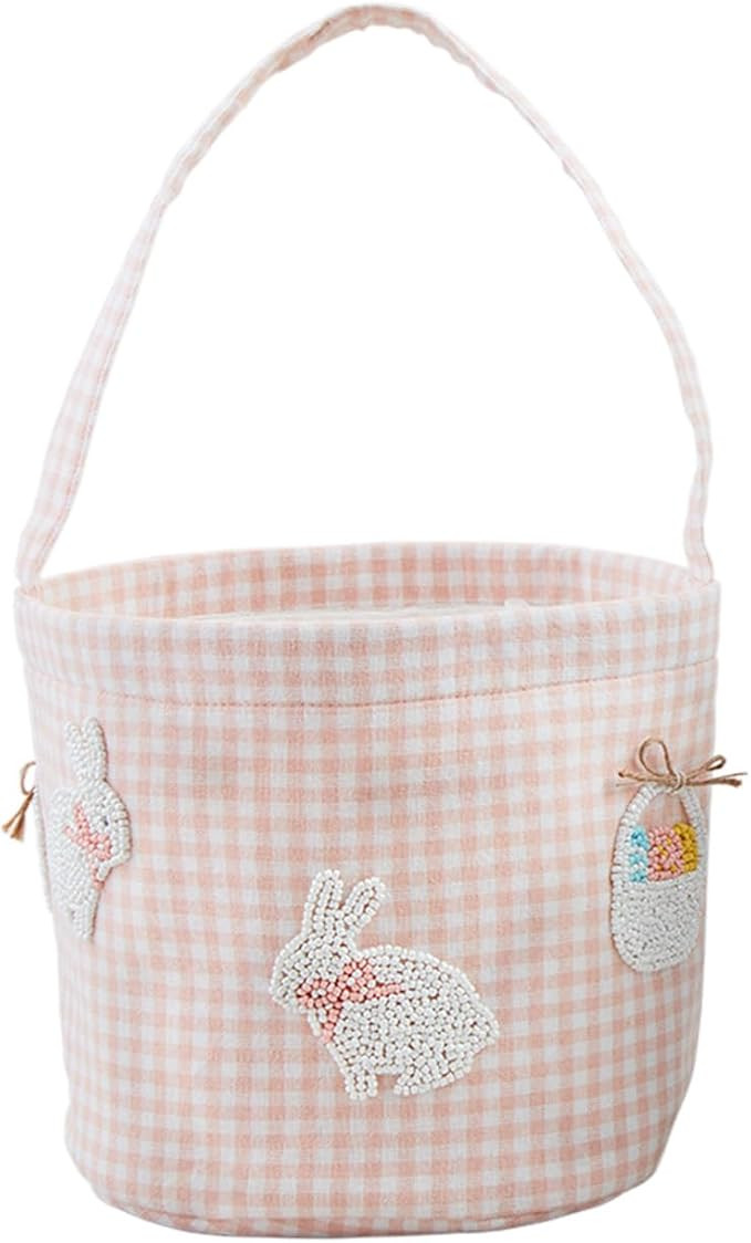 Mud Pie Easter Beaded Bucket, Pink | Amazon (US)