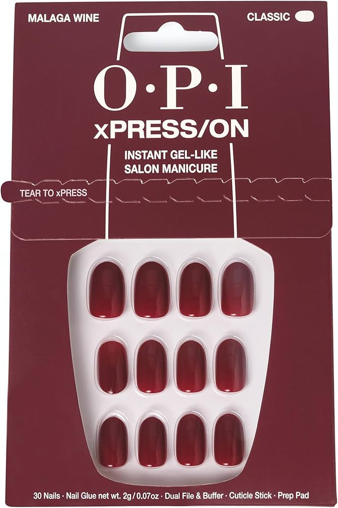 OPI xPRESS/ON Press on Nails | Short Round Solid Nail Art Press On Nails | With Nail Glue | Long ... | Amazon (US)